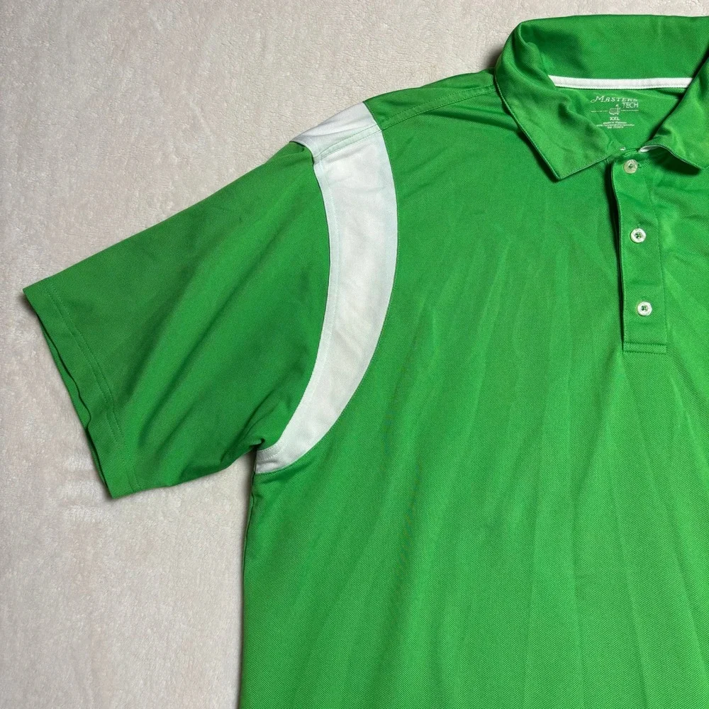 Masters Tech Mens Polo Shirt Size XXL Green Golf Short Sleeve Performance - Picture 4 of 10